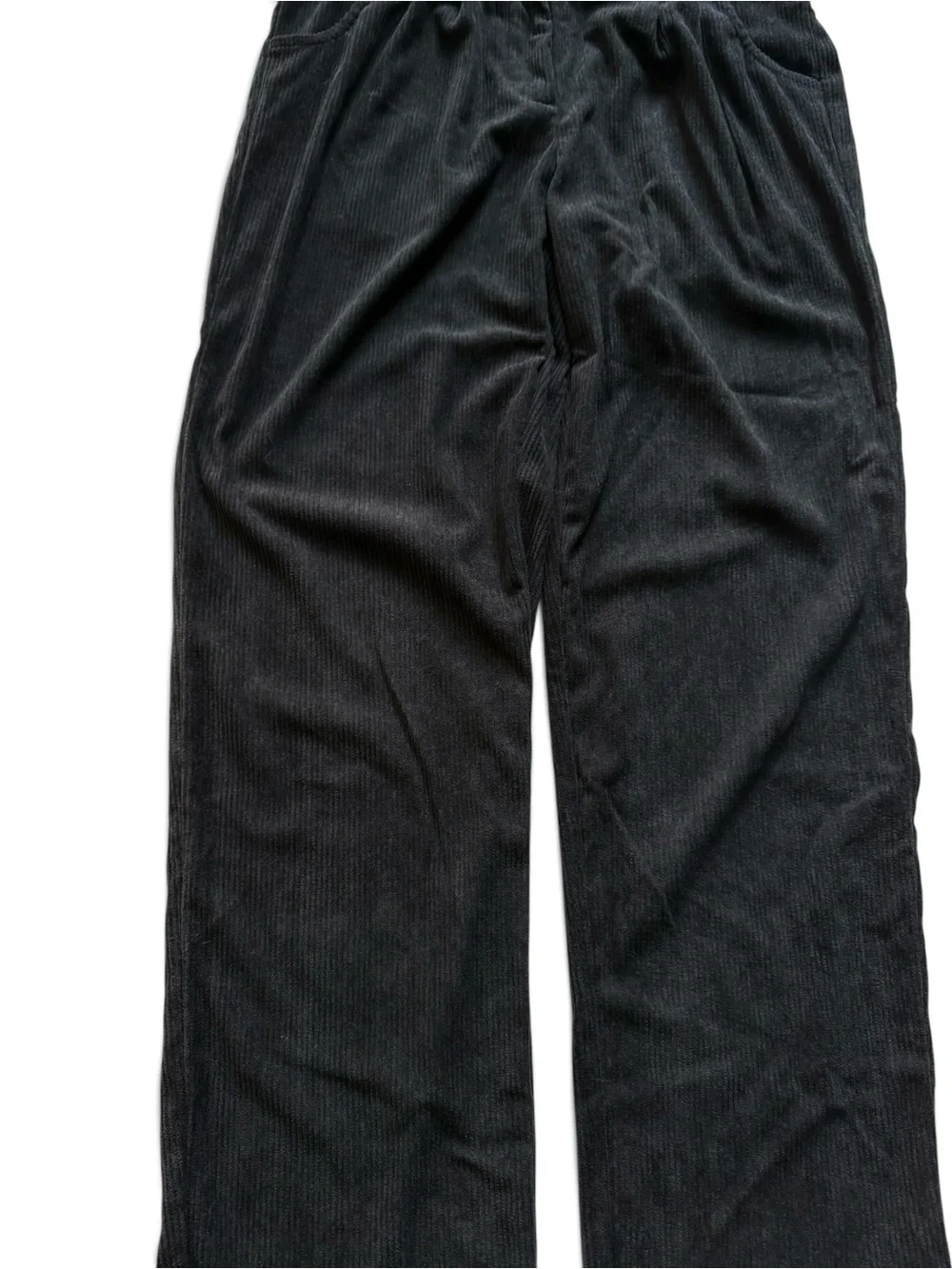 Halara Black Zipper Pocket Corduroy Casual Pants size S Tall Small Tall NEW